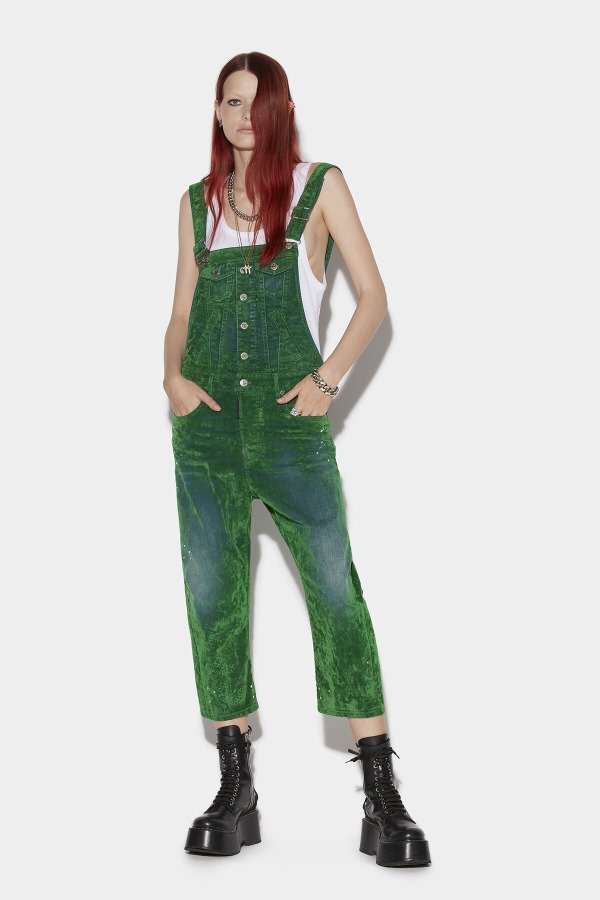 GREEN/MILITARY GREEN Loose Dungarees