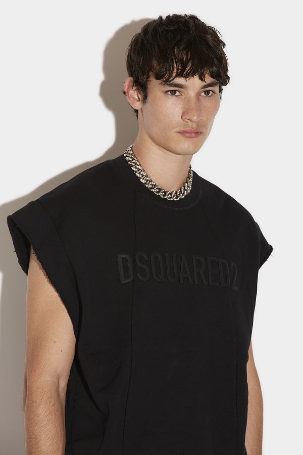 Uneven Short Sleeve Sweatshirt