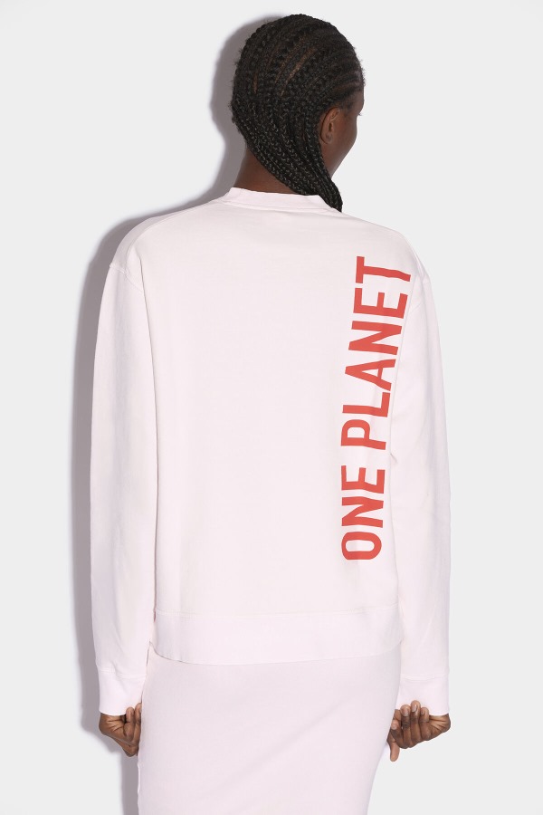 WHITE/PINK Smiley Organic Cotton Cool Fit Sweatshirt D2
