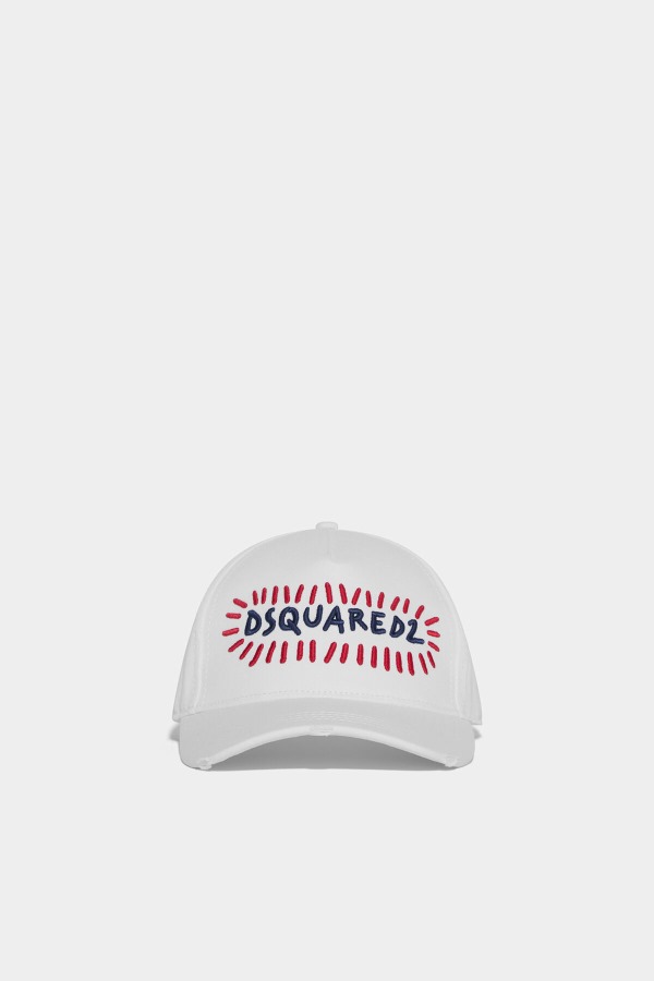 Cartoon Baseball Cap WHITE