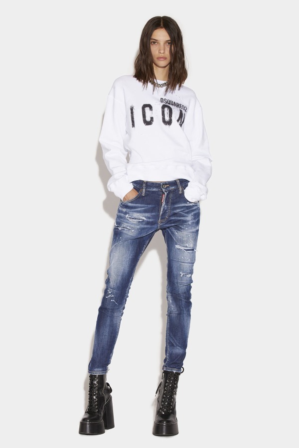 Dark Ripped Blue Wash Skinny Dan Jeans