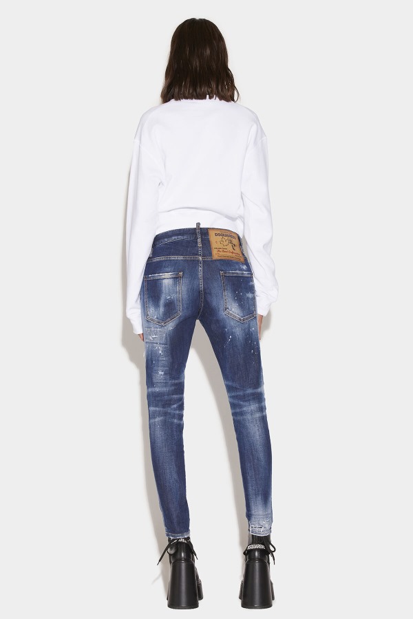 Dark Ripped Blue Wash Skinny Dan Jeans
