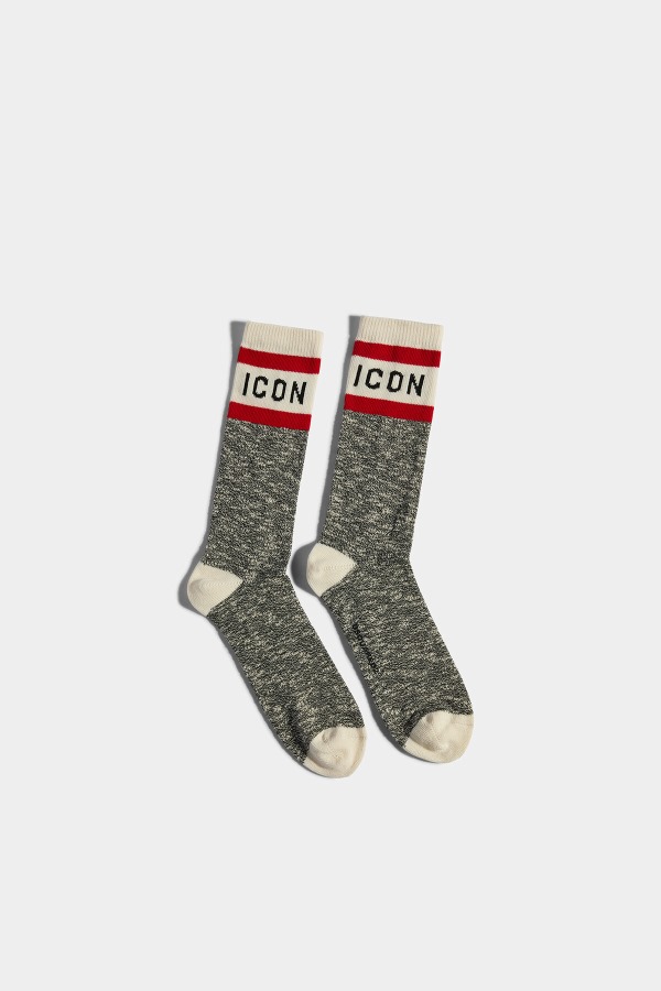 Black Mouline Mid-Crew Socks