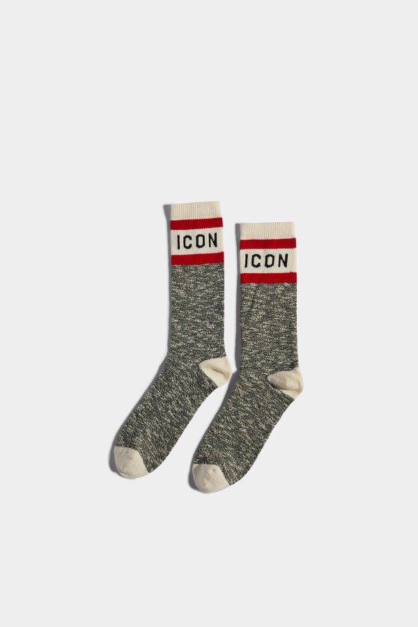 Black Mouline Mid-Crew Socks