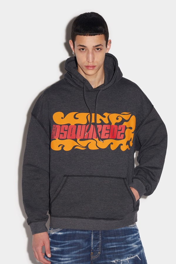 Wave Logo Herca Hoodie SILVER LAKE/BLACK