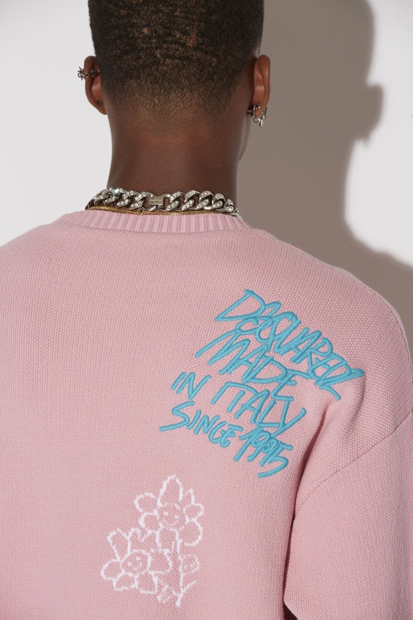Scribbles Round Neck Sweater D2 PINK