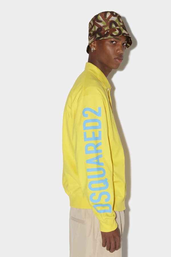 D2 Leaf Long Sleeve Polo Sweatshirt