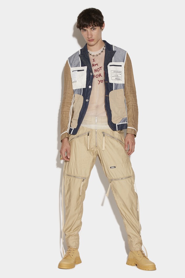 IVORY/SAFARI Parachute Trousers D2