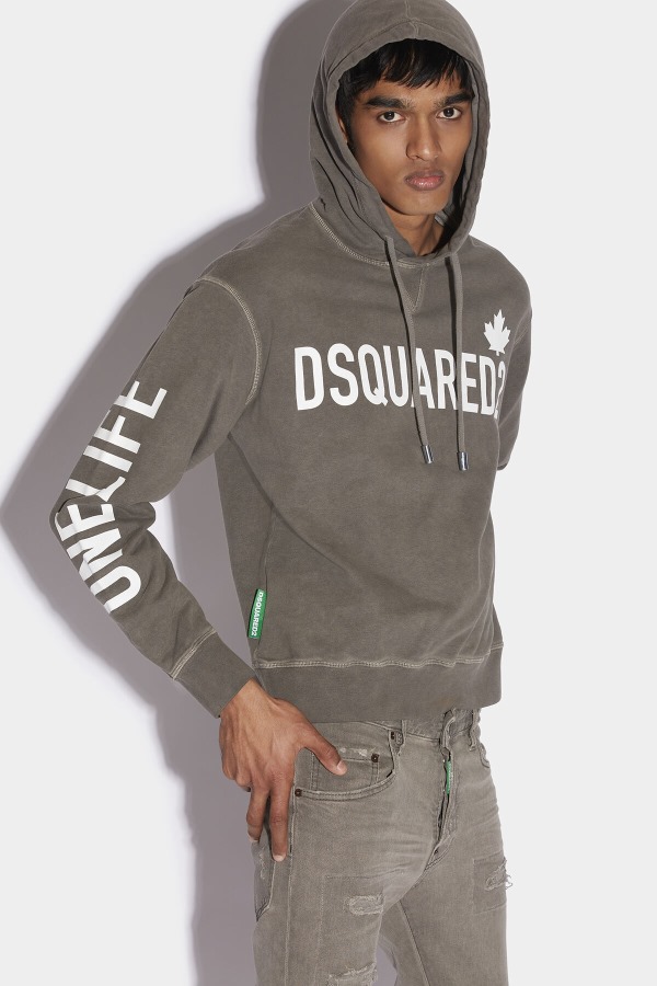 One Life Organic Cotton Hooded Sweatshirt D2 GREY