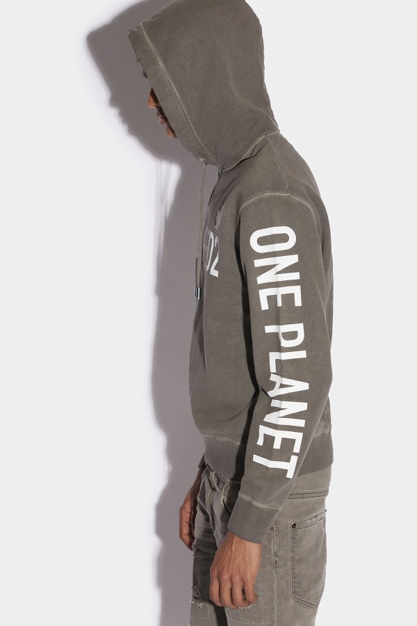 One Life Organic Cotton Hooded Sweatshirt D2 GREY