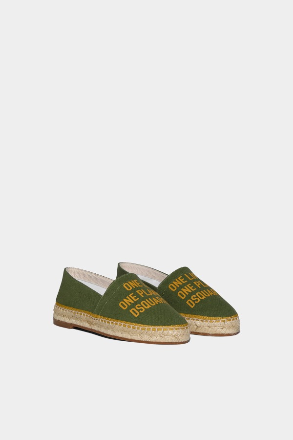 OCHRE/GREEN One Life Organic Cotton Espadrilles D2