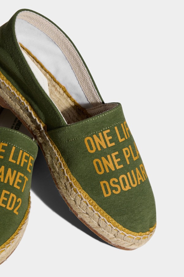 OCHRE/GREEN One Life Organic Cotton Espadrilles D2