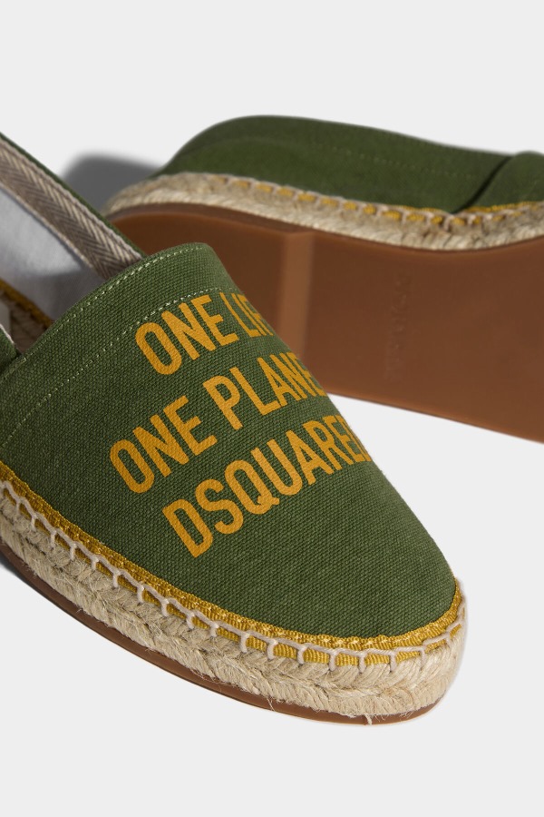 OCHRE/GREEN One Life Organic Cotton Espadrilles D2