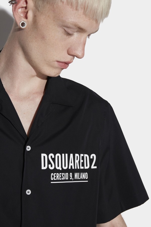 WHITE/BLACK Ceresio 9 Bowling Shirt
