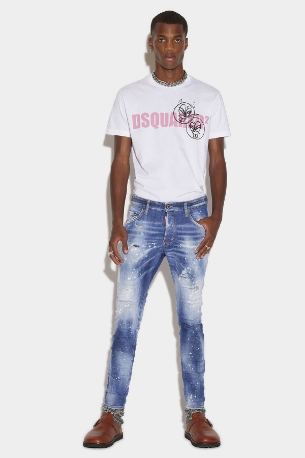 Medium Spotty Wash Skater Jeans