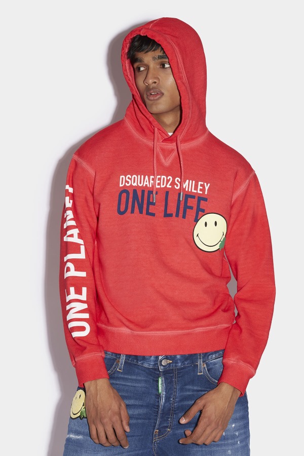 Smiley Organic Cotton Cool Fit Sweatshirt D2 RED