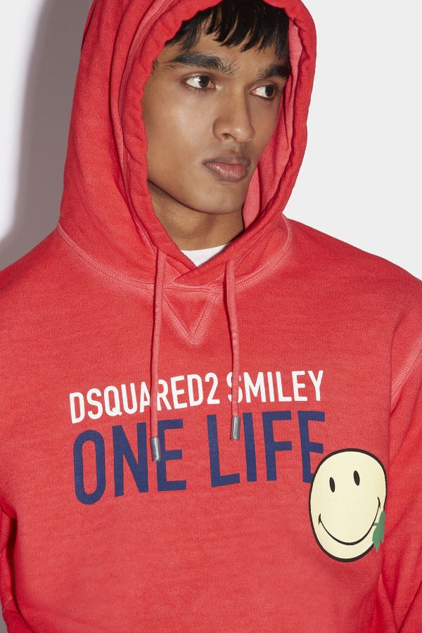 Smiley Organic Cotton Cool Fit Sweatshirt D2 RED