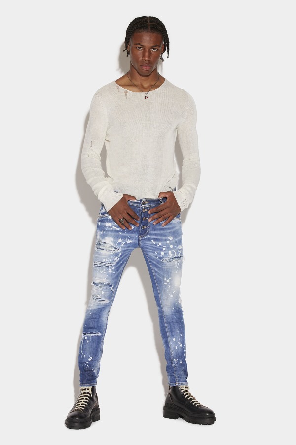 Medium Super Ripped Bleach Wash Super Twinky Jeans