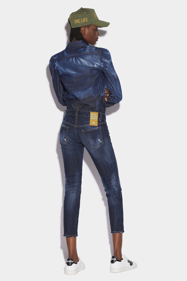 Brown Tab Partially Organic Cotton Cropped Jeans