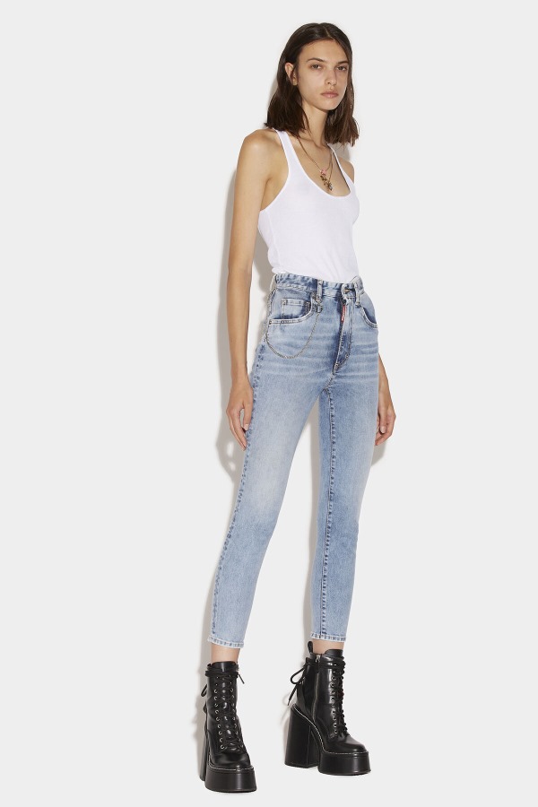High Waist Cropped Twiggy Denim Jeans
