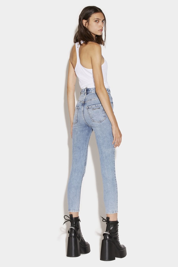 High Waist Cropped Twiggy Denim Jeans