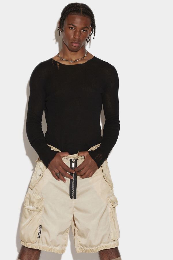 Cargo Shorts BEIGE/NAVY BLUE