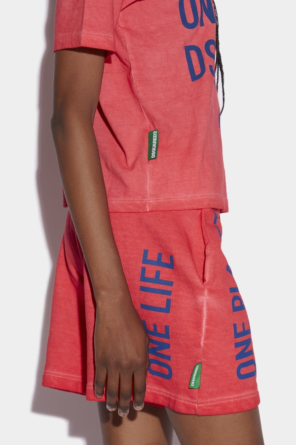 One Life Partially Recycled Cotton T-Shirt RED D2