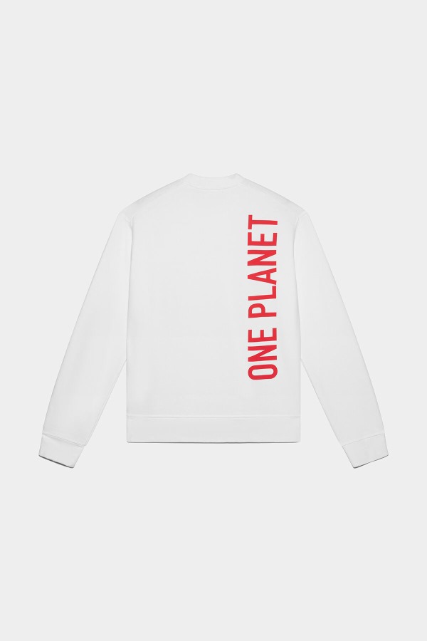 WHITE/PINK Smiley Organic Cotton Cool Fit Sweatshirt D2 WHITE