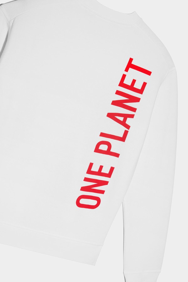 WHITE/PINK Smiley Organic Cotton Cool Fit Sweatshirt D2 WHITE