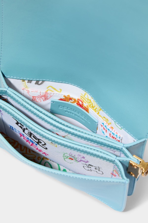 D2 Statement Shoulder Bag LIGHT BLUE/BLACK