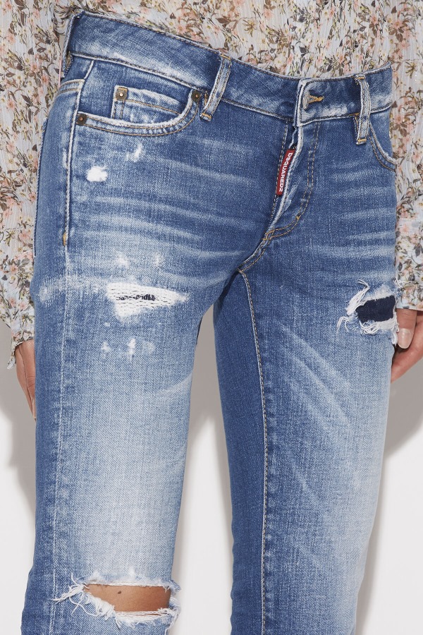 Medium Broken Wash Jennifer Cropped Jeans