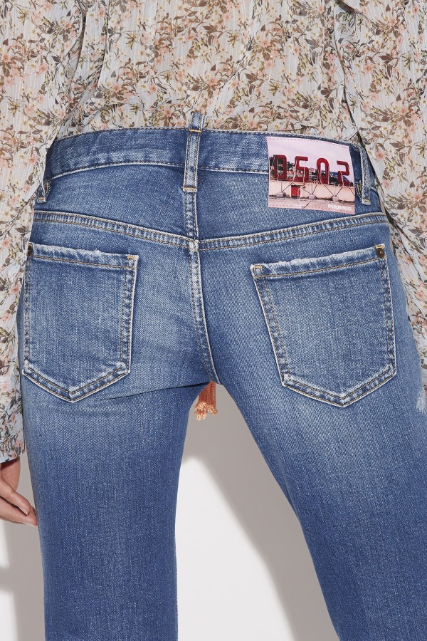 Medium Broken Wash Jennifer Cropped Jeans