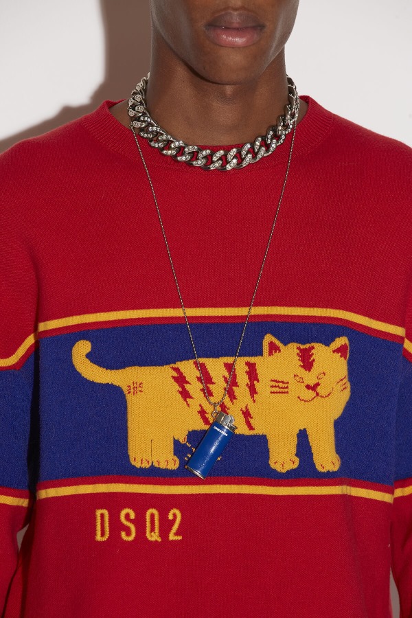 D2 Tiger Round Neck Sweater FANTASY