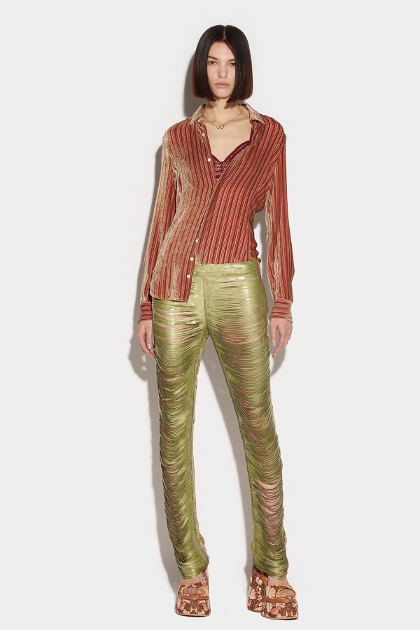 Ripped Sequins Trousers