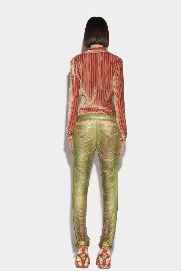 Ripped Sequins Trousers