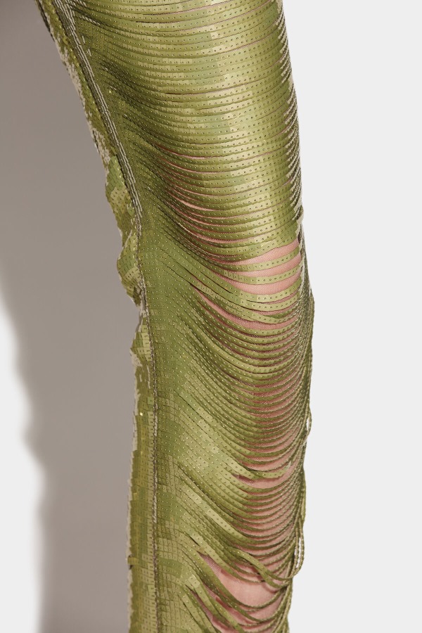 Ripped Sequins Trousers