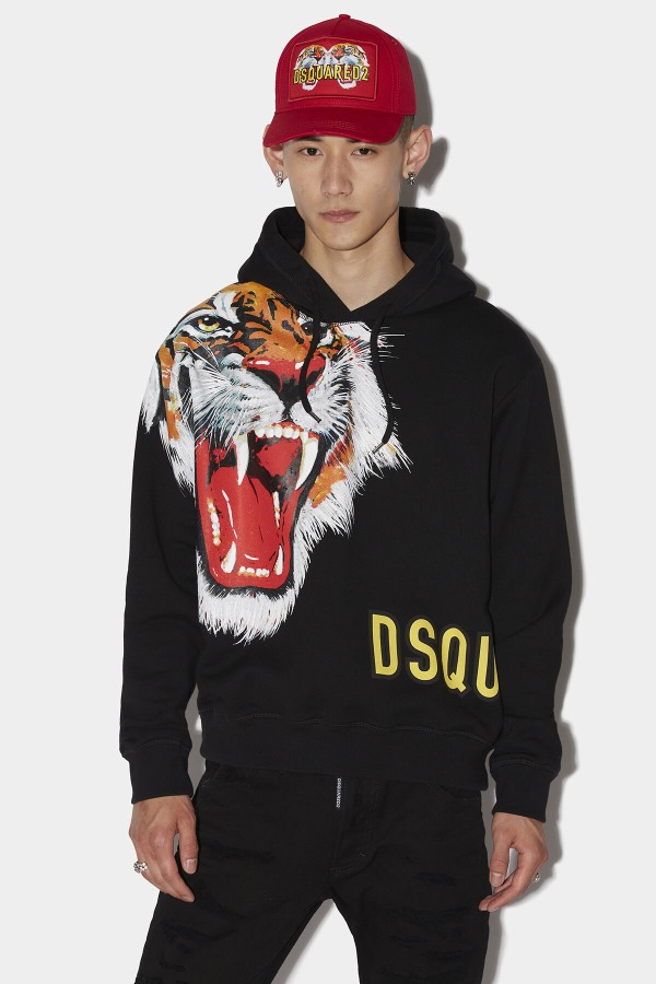 D2 Tiger Cool Hoodie BLACK