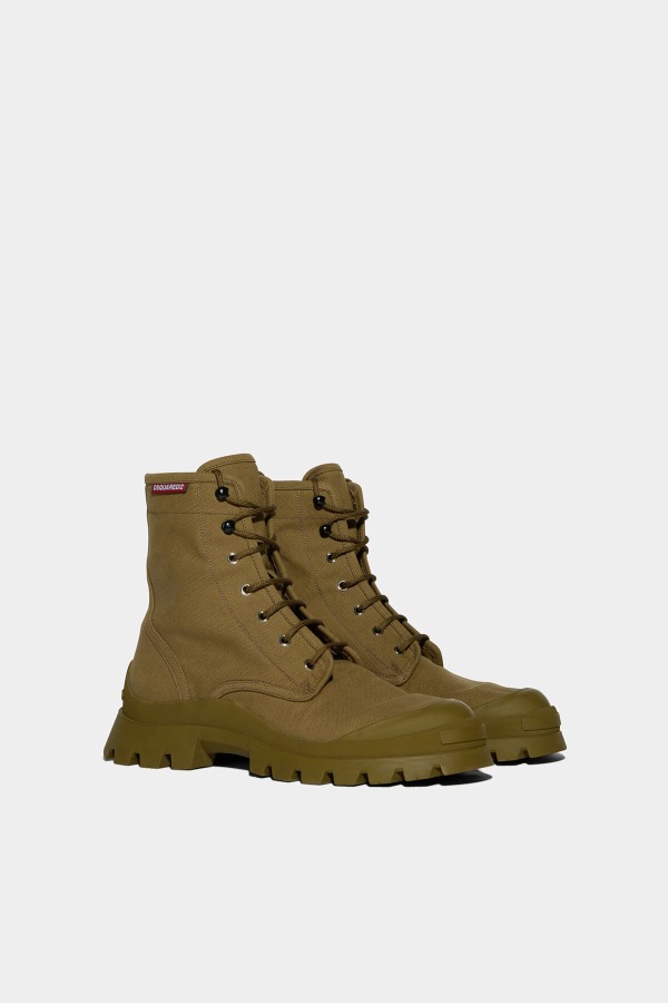 BROWN/IVORY Tank Combat Boots D2 BROWN