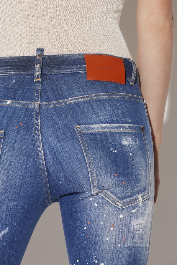 Medium Breeze Wash Skinny Dan Cropped Jeans