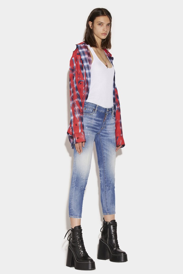 Medium Waist Cropped Twiggy Denim Jeans