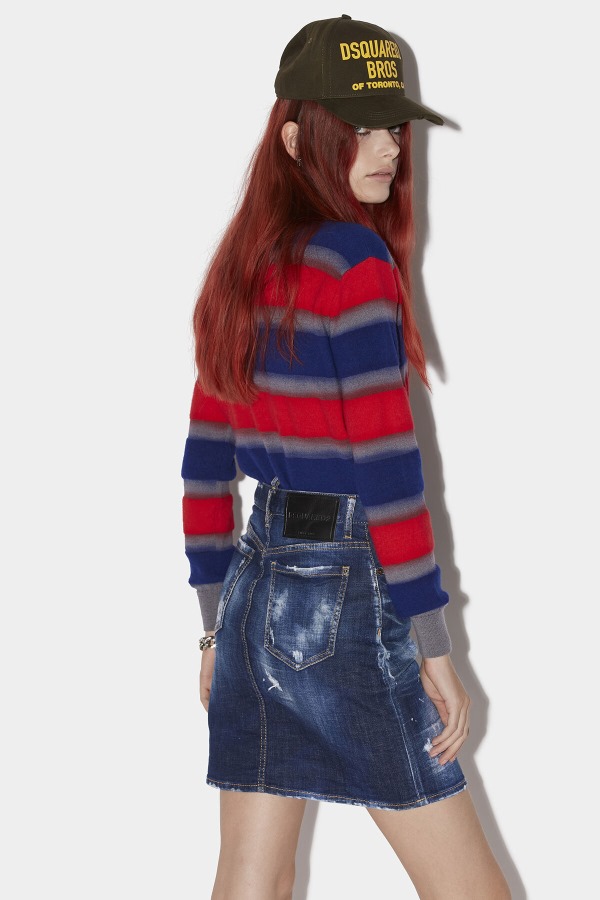 Icon Spray Midi Denim Skirt