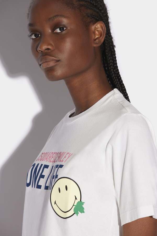 Smiley Partially Recycled Cotton Renny Fit T-Shirt WHITE