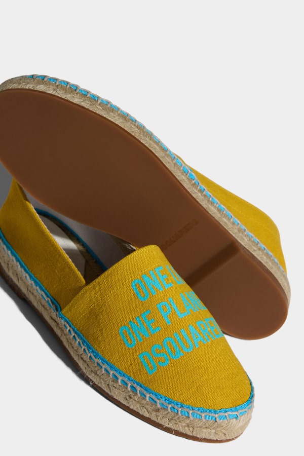 OCHRE/GREEN One Life Organic Cotton Espadrilles D2 OCHRE