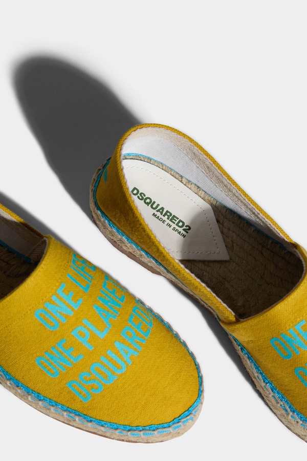 OCHRE/GREEN One Life Organic Cotton Espadrilles D2 OCHRE
