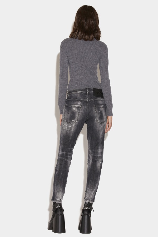 Black Squat Wash Skinny Dan Jeans D2 BLACK