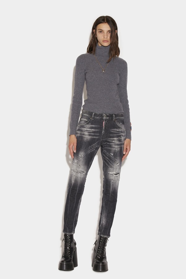 Black Squat Wash Skinny Dan Jeans D2 BLACK