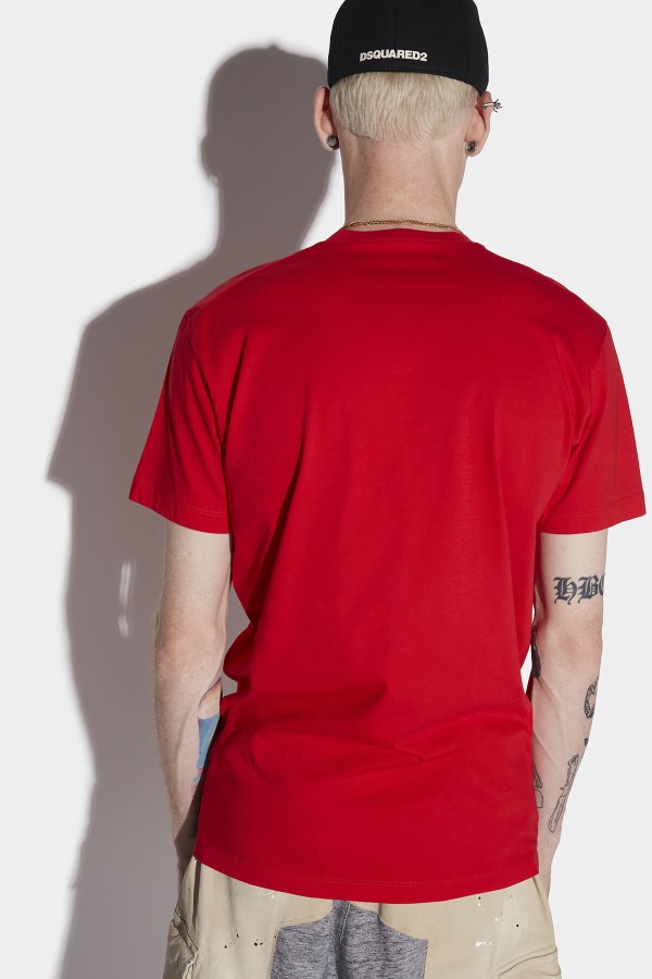 WHITE/RED Dsquared2 Cool T-Shirt D2 WHITE
