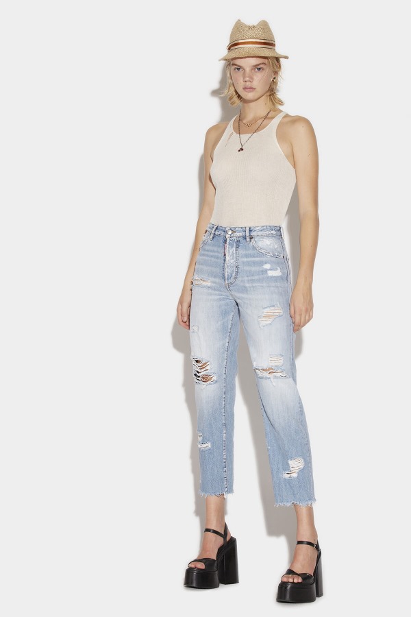 Destroyed Wash Boston Jeans