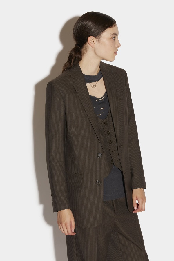 Boyfriend Jacket BROWN/GREY