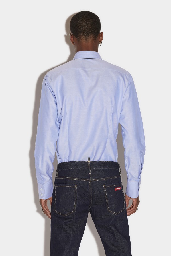 WHITE/LIGHT BLUE Mini Logo 70\'s Shirt